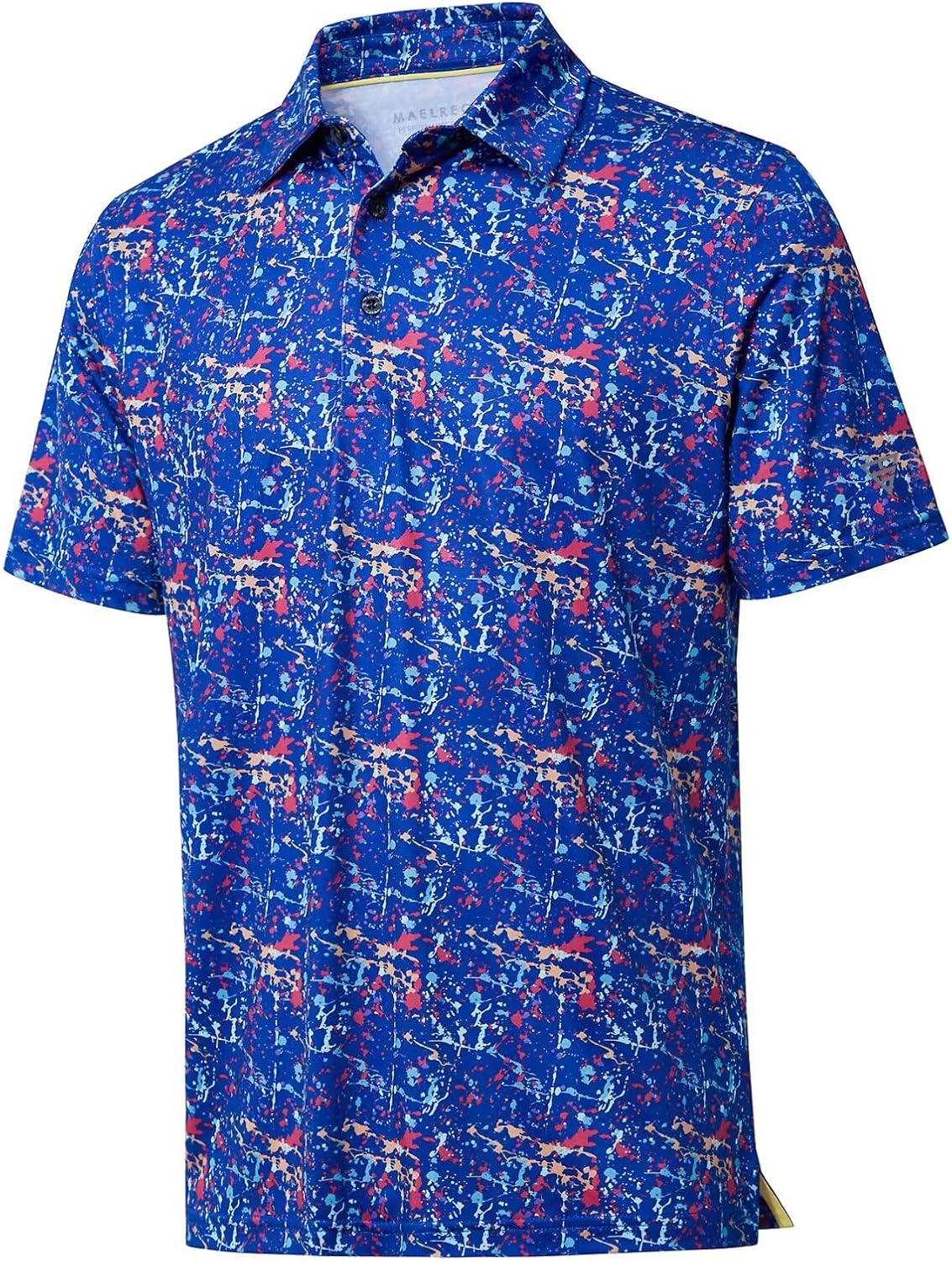 Men's Golf Polo Shirts Short Sleeve Striped Performance Moisture Wicking Dry Fit Golf Shirts for Men