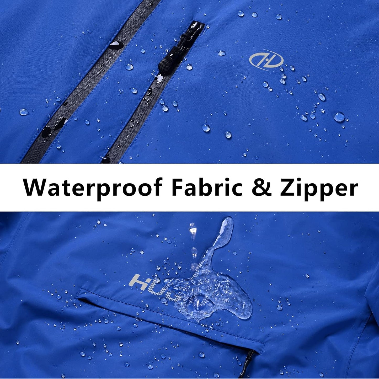 Men's Cycling Running Rain Jacket Lightweight Waterproof Biking Hiking Windbreaker Raincoat Reflective Packable