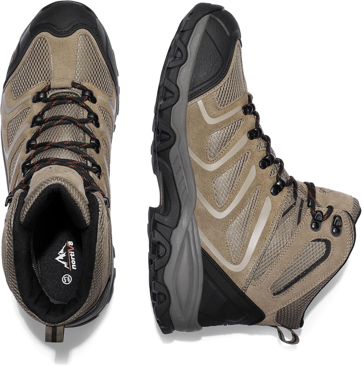NORTIV 8 Men's Ankle High Waterproof Hiking Boots Outdoor Lightweight Shoes Trekking Trails Armadillo