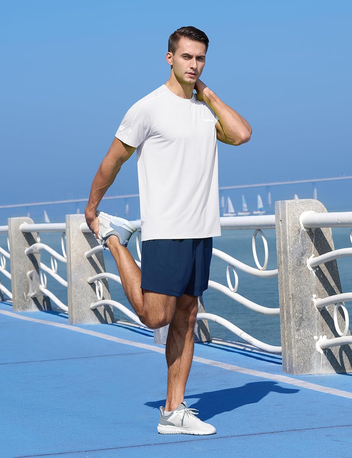EZRUN Men's Lightweight Short Sleeve T-Shirt Quick Dry Workout Running Athletic Swim Shirts Fishing Rash Guard