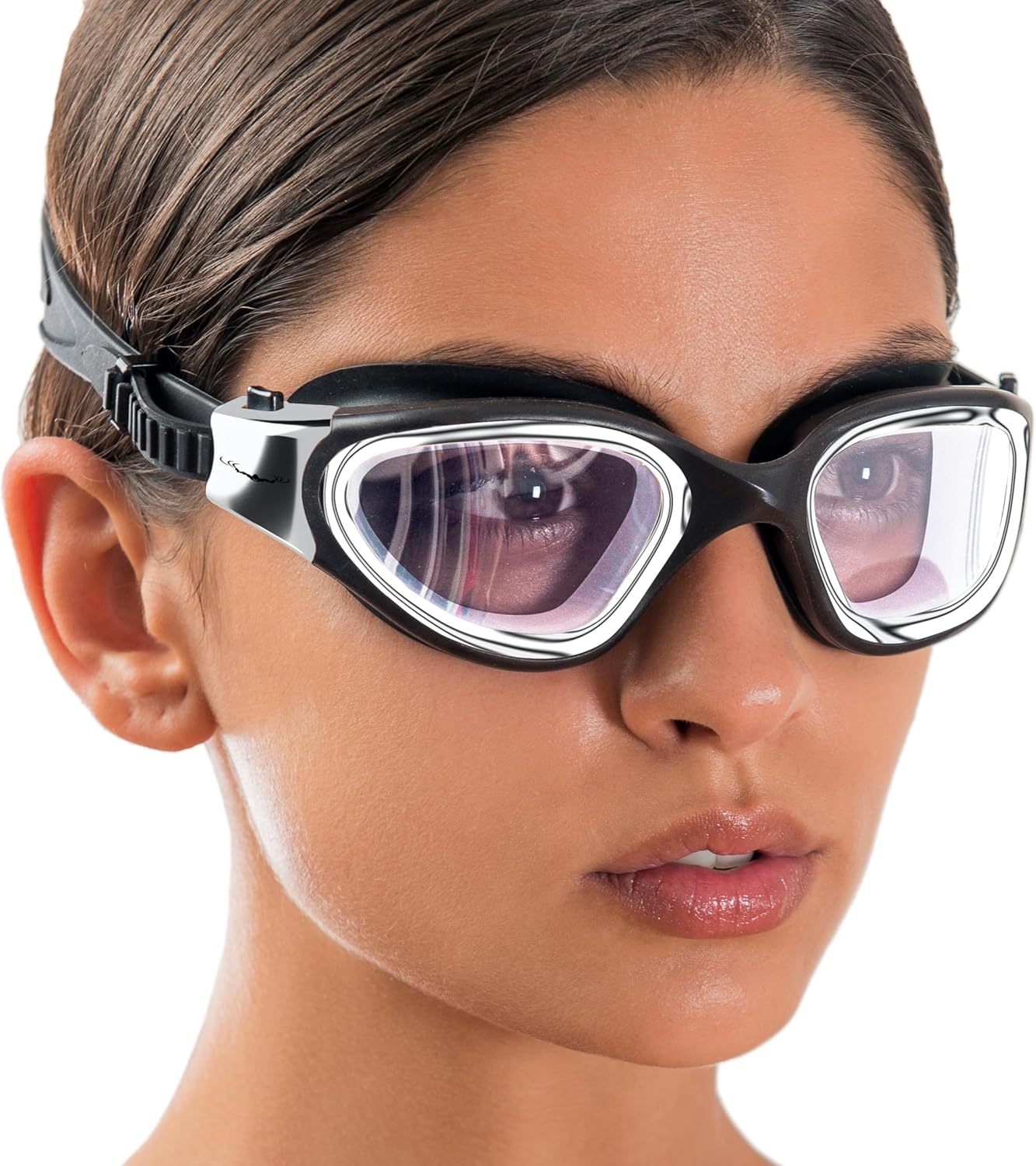 AqtivAqua Swimming Goggles, DX Wide View Swim Goggles for Adult Men Women, Anti Fog No Leaking