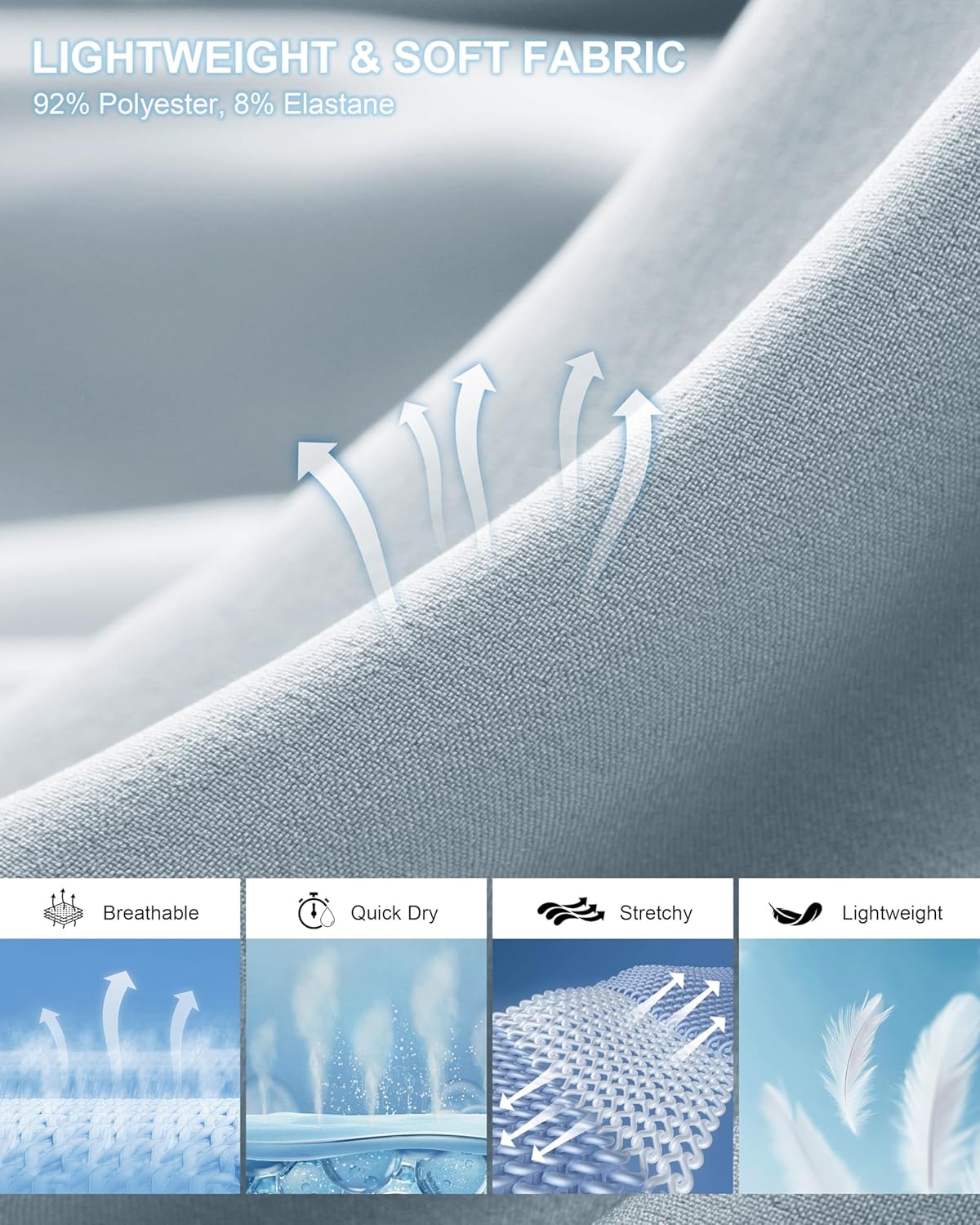 Pudolla Men's Casual Shorts 7"/9" Lightweight Golf Shorts with 3 Pockets Stretch Quick Dry Comfy Work Shorts