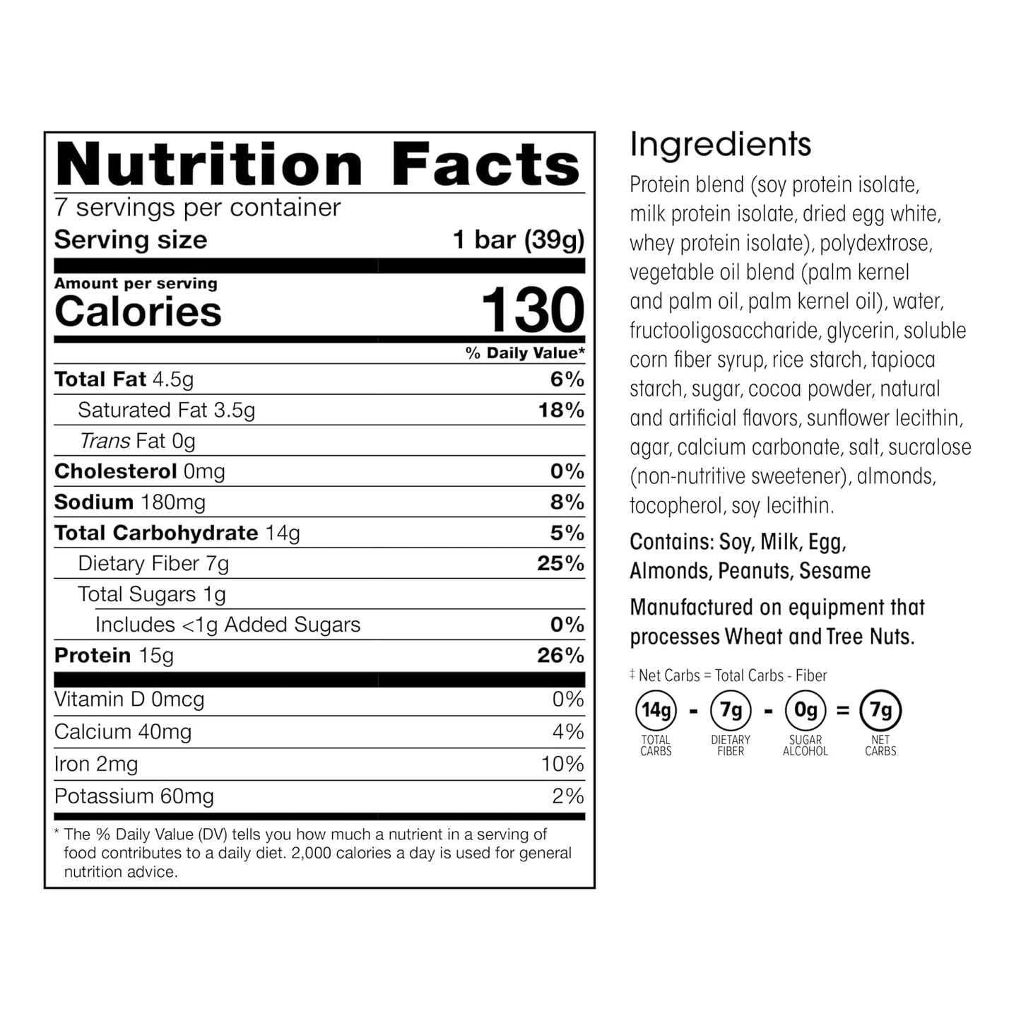 Wonderslim High Fiber Protein Bars, Fluffy S'more Crisp | 15g Protein, 8g Fiber | Low Sugar, Low Carb | Healthy Indulgence | Satisfying, Supports Energy & On-the-Go Convenience, 7 Pack