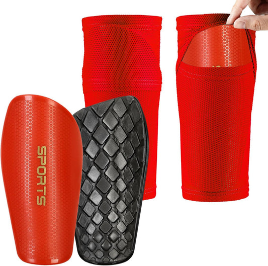 Soccer Shin Guards for Kids Youth and Shin Guard Sleeves Children's Calf Protectors for Boys Girls Kids Teenagers 3-5,5-10,10-15 Years Old Children