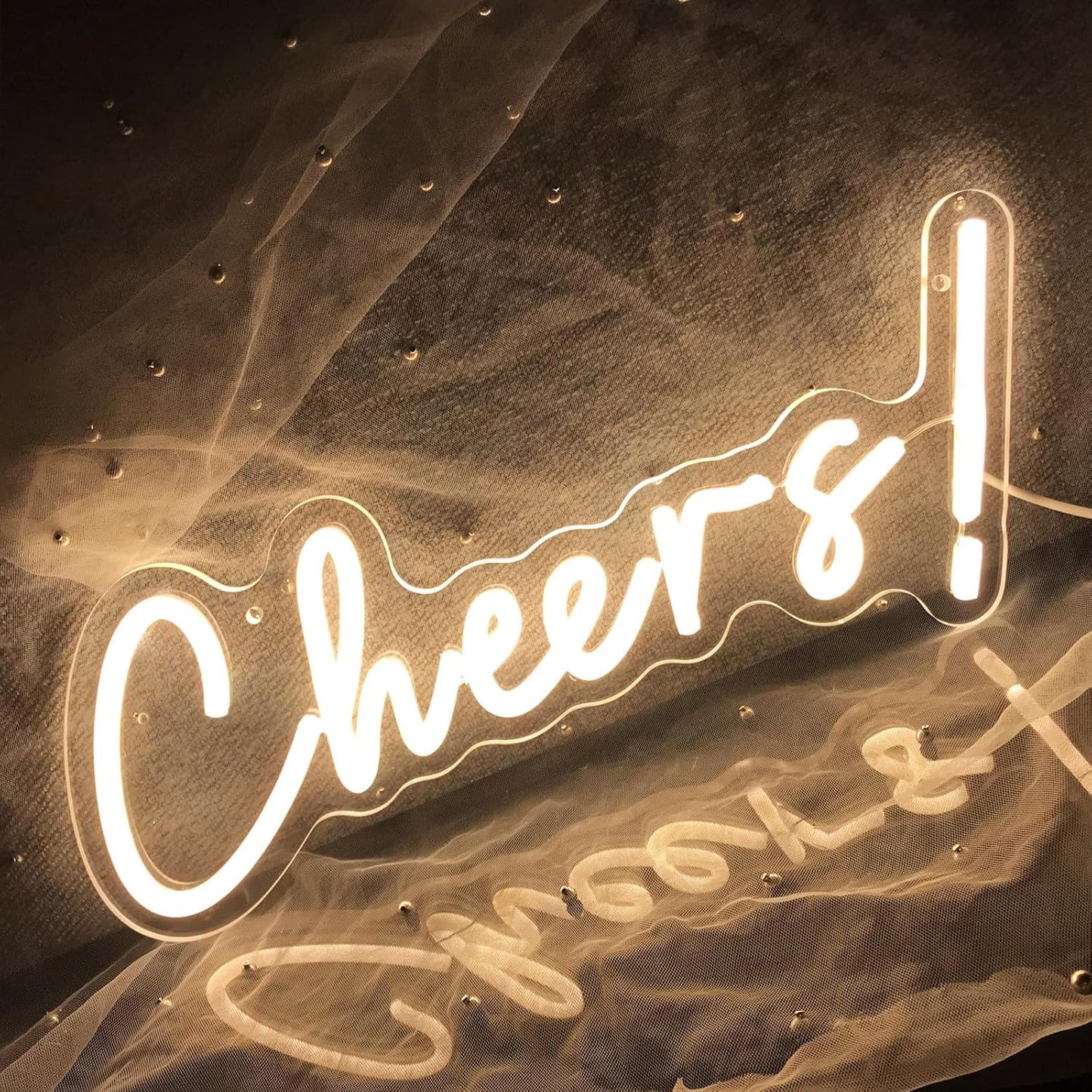 Cheers Neon Sign for Wall Decor LED Neon Cheers Light Sign USB Powered Wall Neon Light up Sign for Party Wall Décor Party Light Home Room Christmas Club Bistro Decor 5v (Warm White)