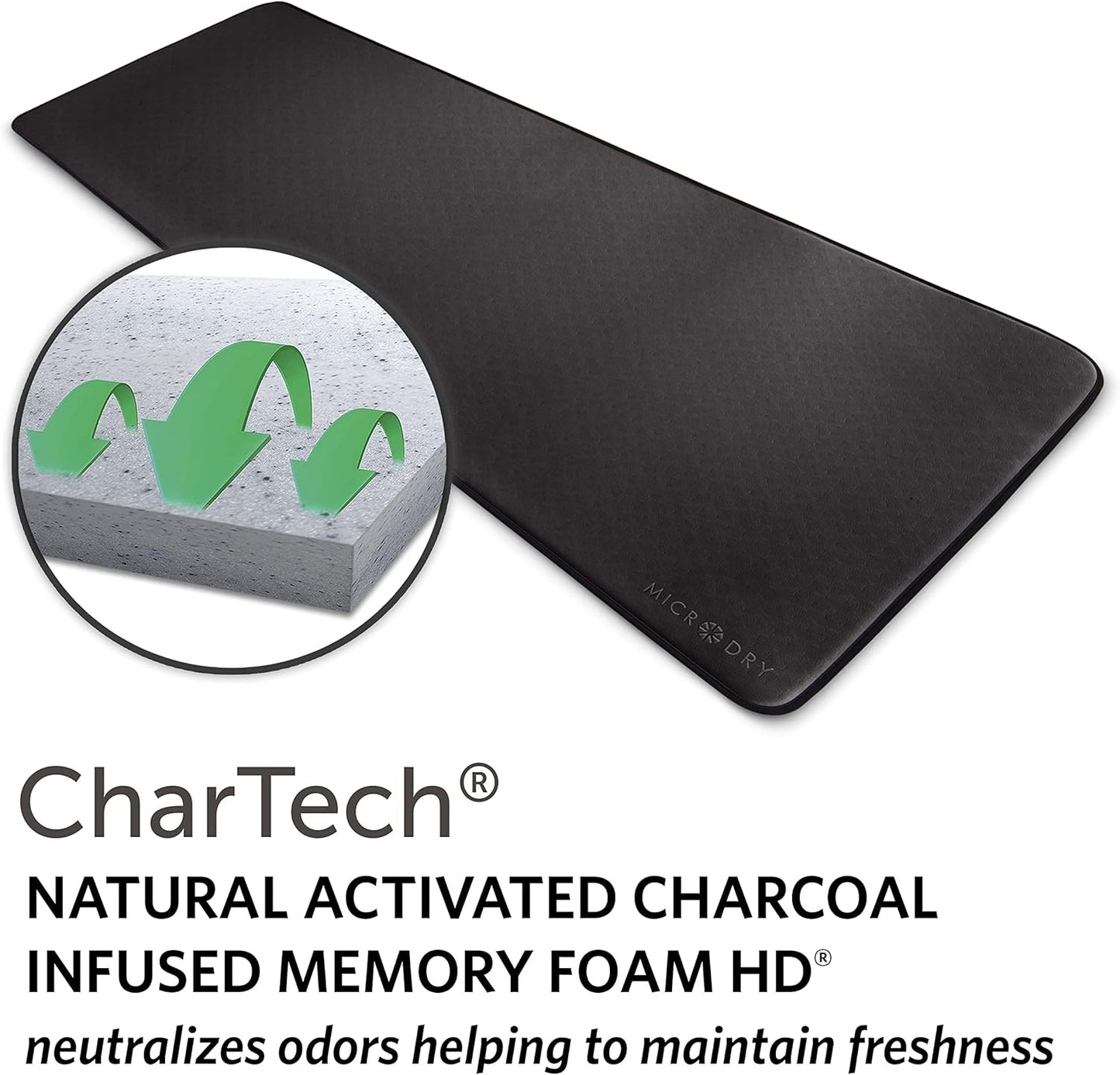 MICRODRY Deluxe Fitness Exercise Yoga Mat for Home & Gym, Extra Thick for High Impact Training, Multi Layered Skid Resistant Surface, Odor Neutralizing with Carrying Strap