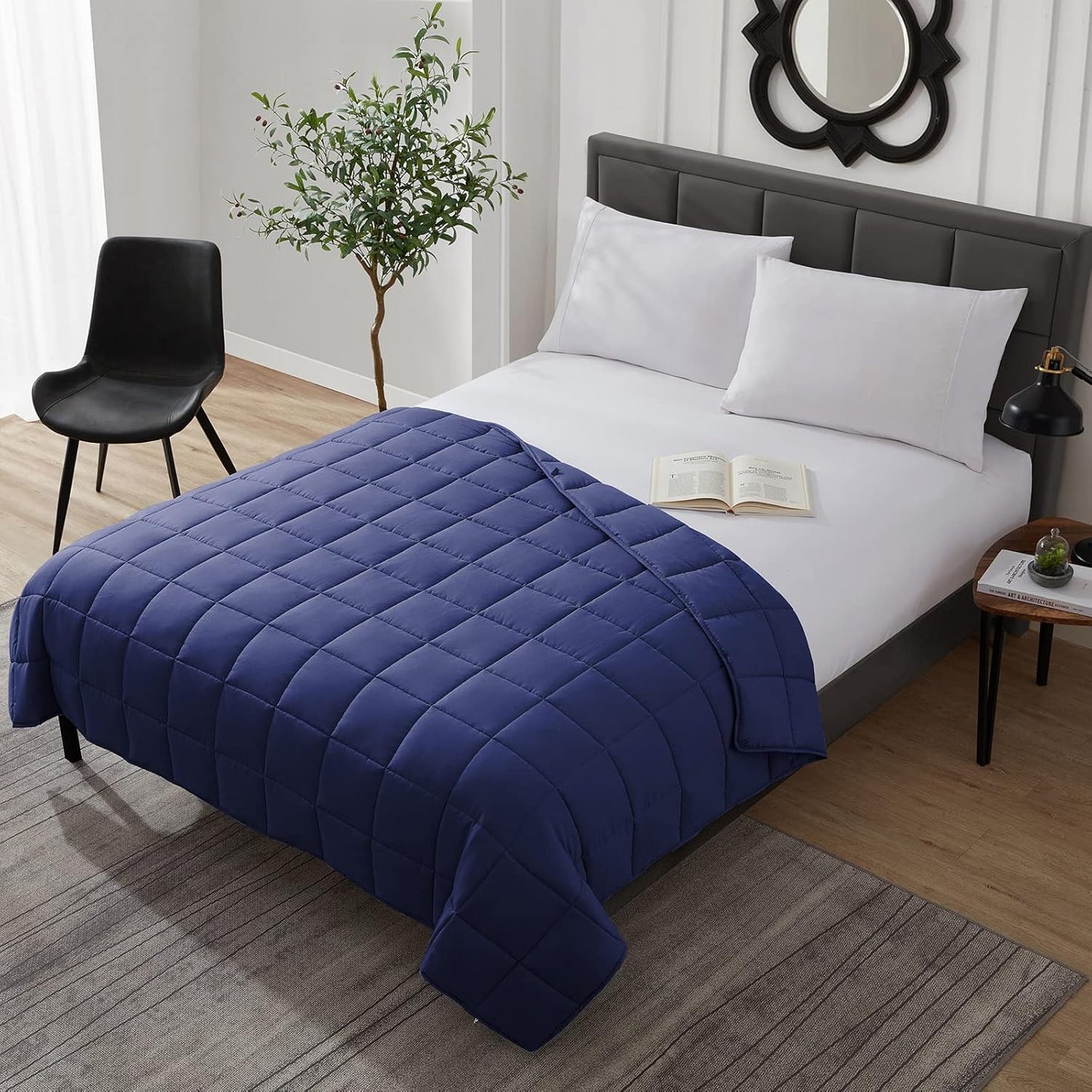 L'AGRATY Weighted Blanket - 36"x48" 5lbs Cooling Breathable Microfiber Material with Glass Beads Small Blanket for Kids All-Season Summer Fall Winter Soft Thick Comfort