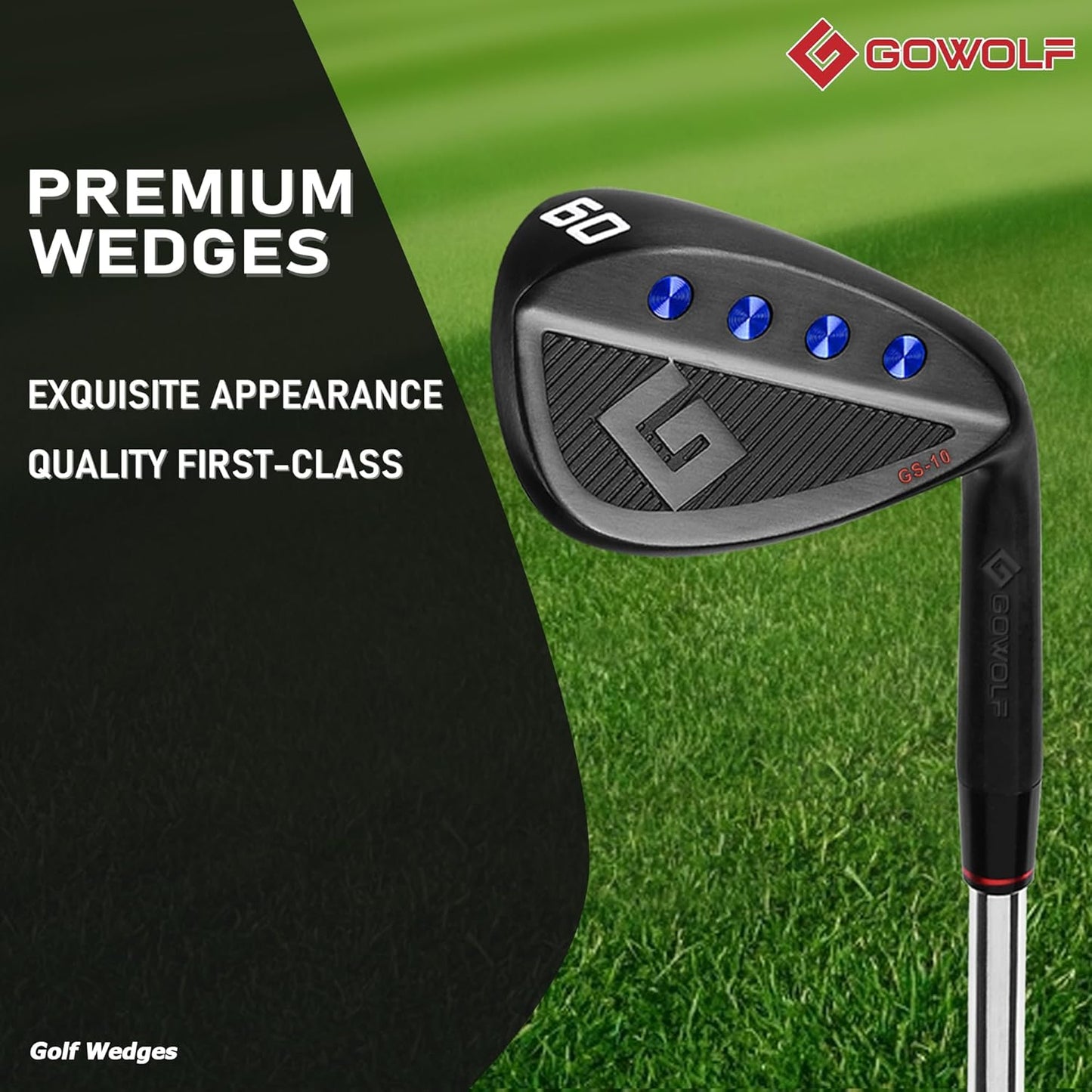 Gowolf Premium Forged Full Face Golf Wedges 50/52/54/56/58/60 Degree Individual or Sets for Men, Right Hand Gap Wedge Sand Wedge Lob Wedge, Golf Clubs CNC Milled Face for More Spin - Great Golf Gifts