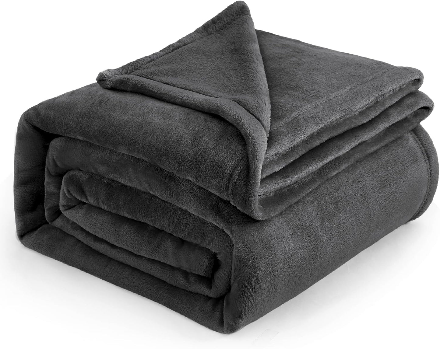 Bedsure Fleece Bed Blankets Full Size Charcoal - Soft Lightweight Plush Fuzzy Cozy Luxury Blanket Microfiber, 84x90 inches
