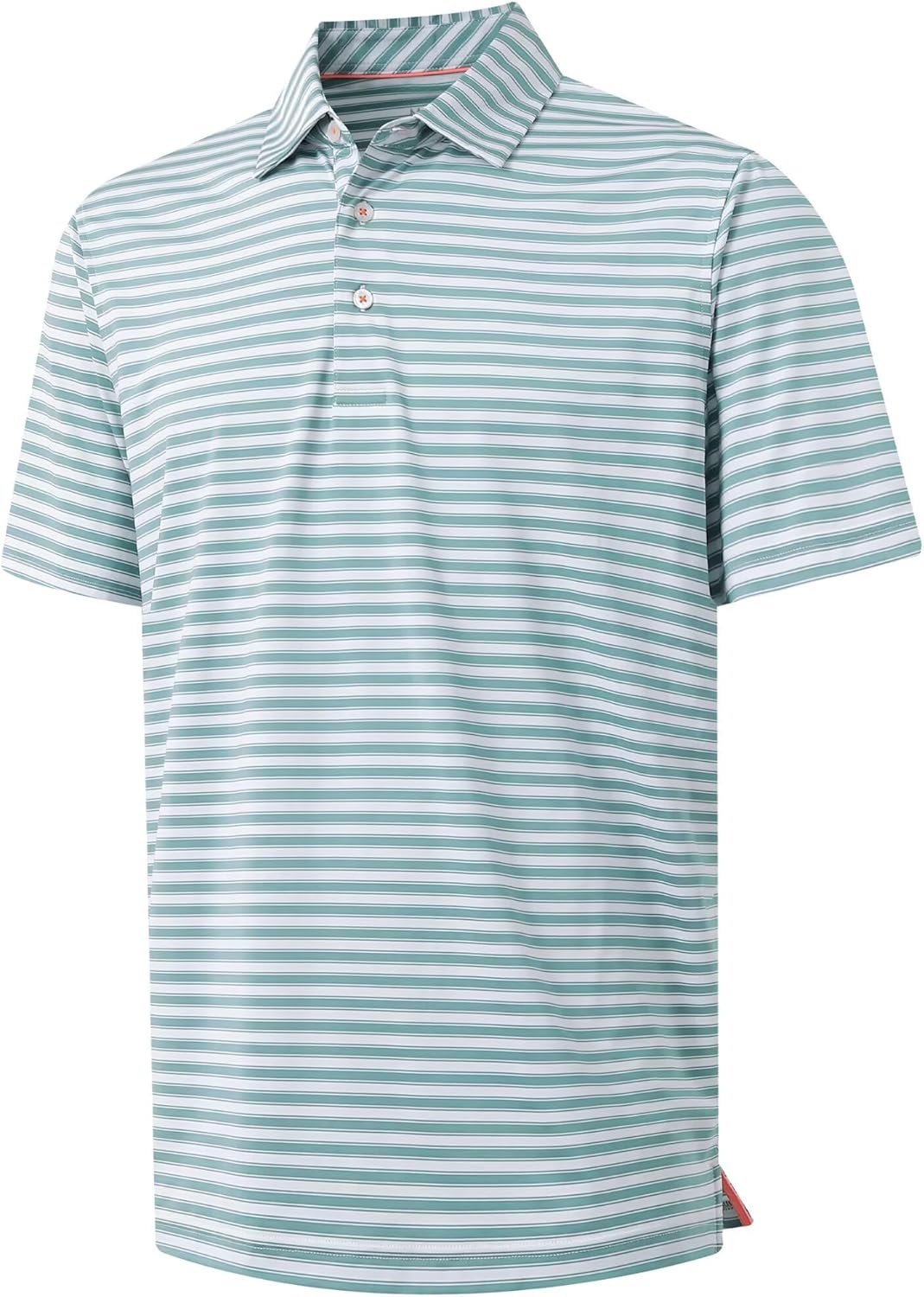 M MAELREG Golf Shirts for Men Short Sleeve Dry Fit Casual Striped Performance Moisture Wicking Collared Mens Polo Shirts