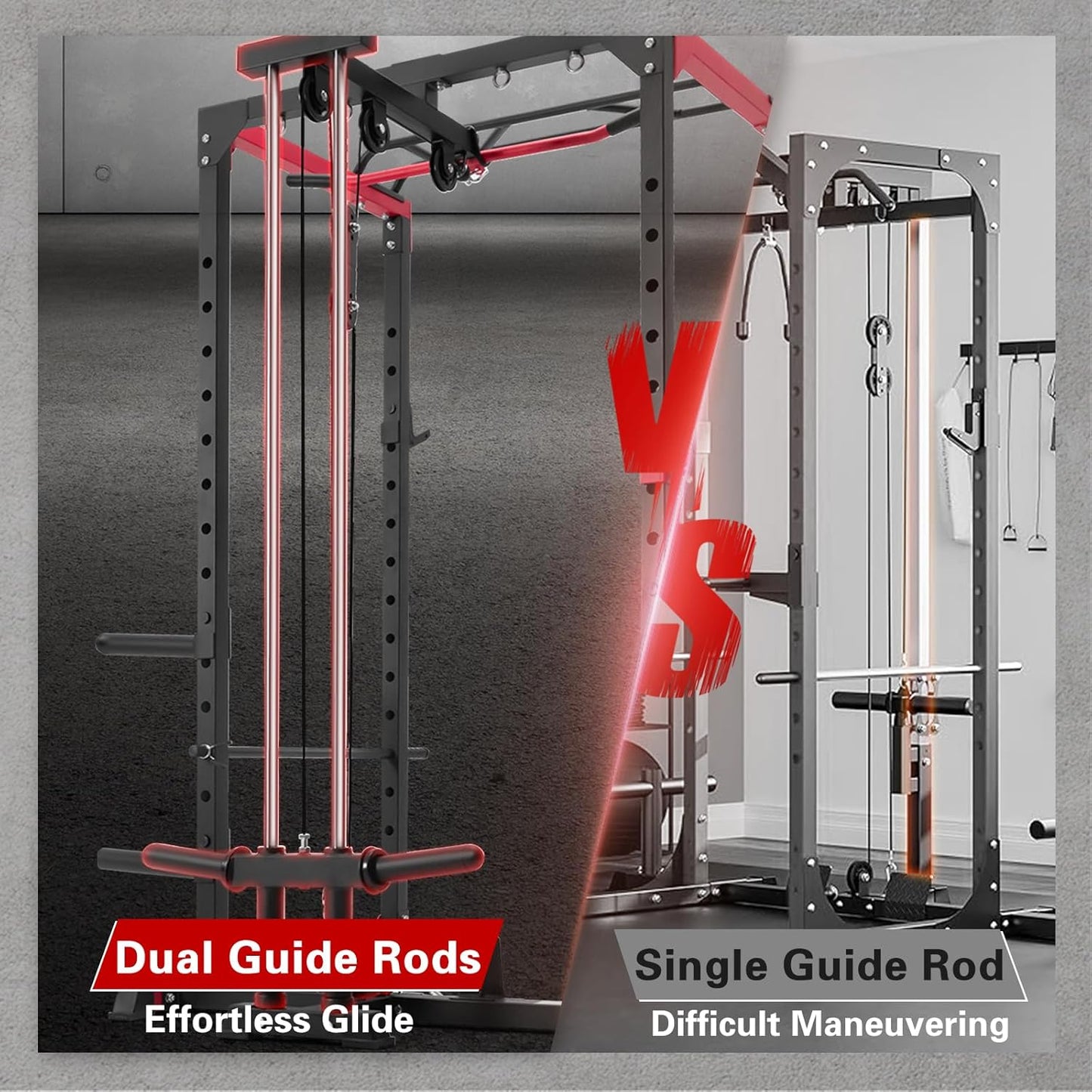 RitFit All-in-One Squat Rack for Home Gym, PPC02C Multi-Function 1000 LBS Capacity Power Cage with LAT Pulldown, Pulley System, Dip Bar, Landmine & More Power Rack Attachments, Package