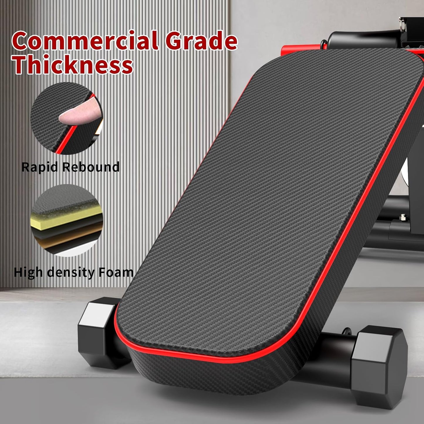 Adjustable Weight Bench,Utility Workout Bench Foldable Incline Decline Benches for Home Gym Full Body Workout,Load 600LBS