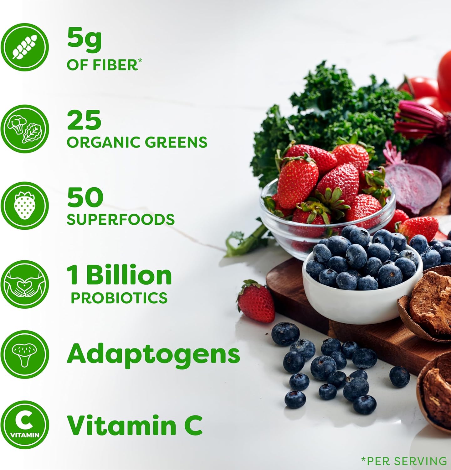 Orgain Organic Wonder Gut Fiber Supplement Powder, 5 in 1 Blend with 1 Billion Probiotics, Greens, Vitamin C, Adaptogens for Gut Health and Immune Support, Non-GMO, Orange Mango, 7.05 oz