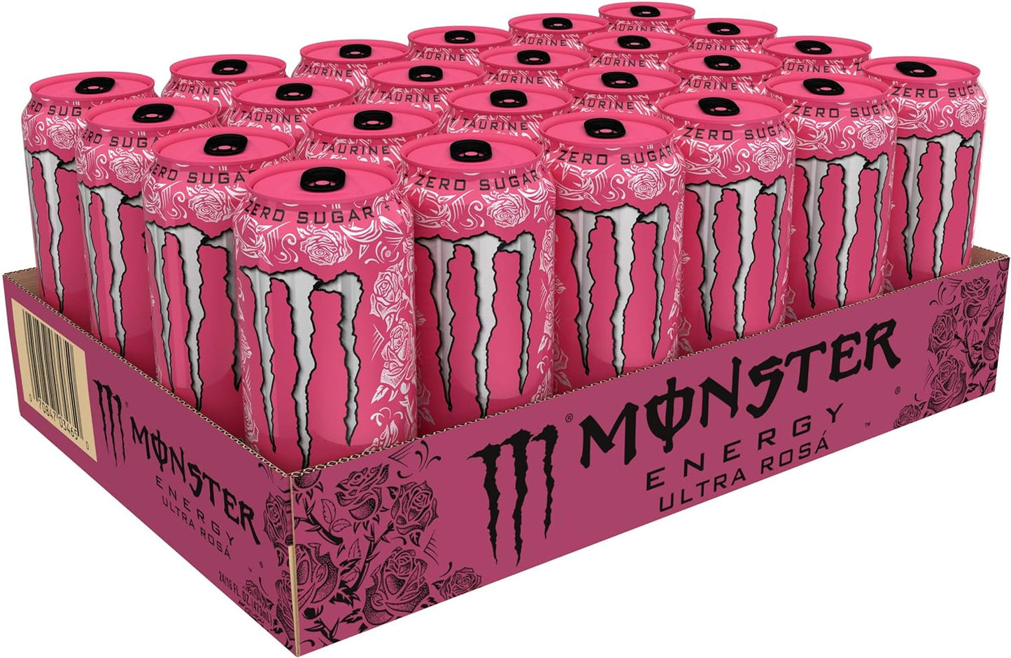 Monster Energy Ultra Rosa, Sugar Free Energy Drink, 16 Ounce (Pack of 24)