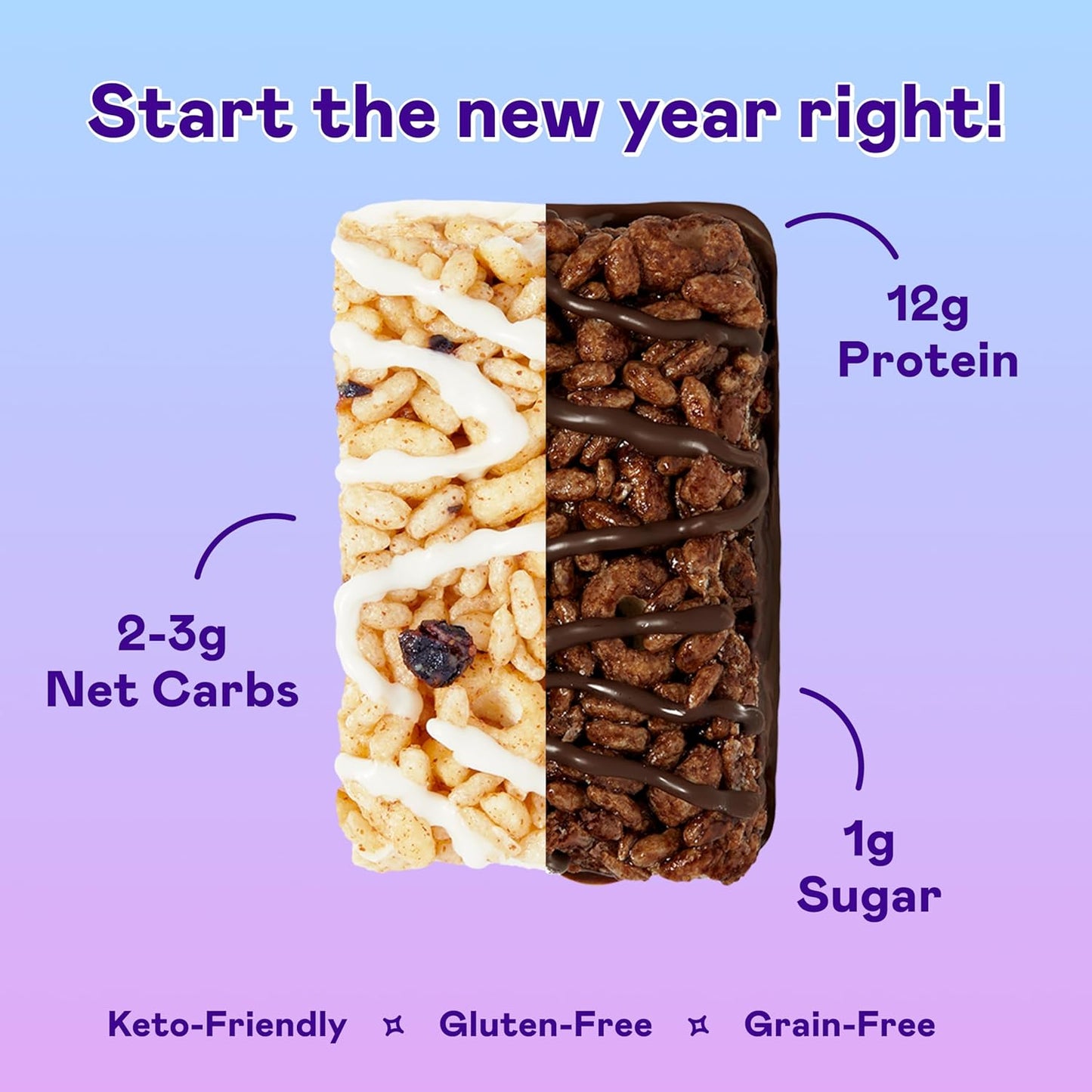 MAGIC SPOON Treats - High Protein, Low Carb, Keto Friendly, Low Sugar, Gluten Free, Crispy Protein Bar Cereal Bar, On-The-Go Healthy Snack (8 Blueberry Muffin Bars, 8 Double Chocolate Bars)