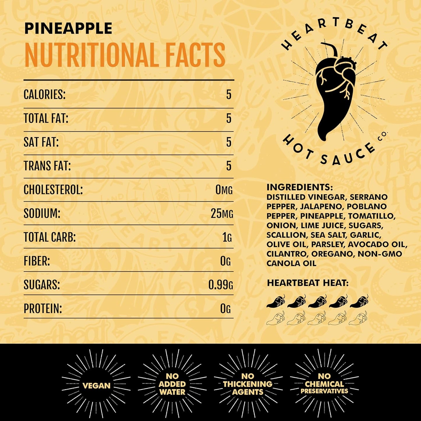 Heartbeat Hot Sauce Co. | Pineapple Habanero, 6 oz.