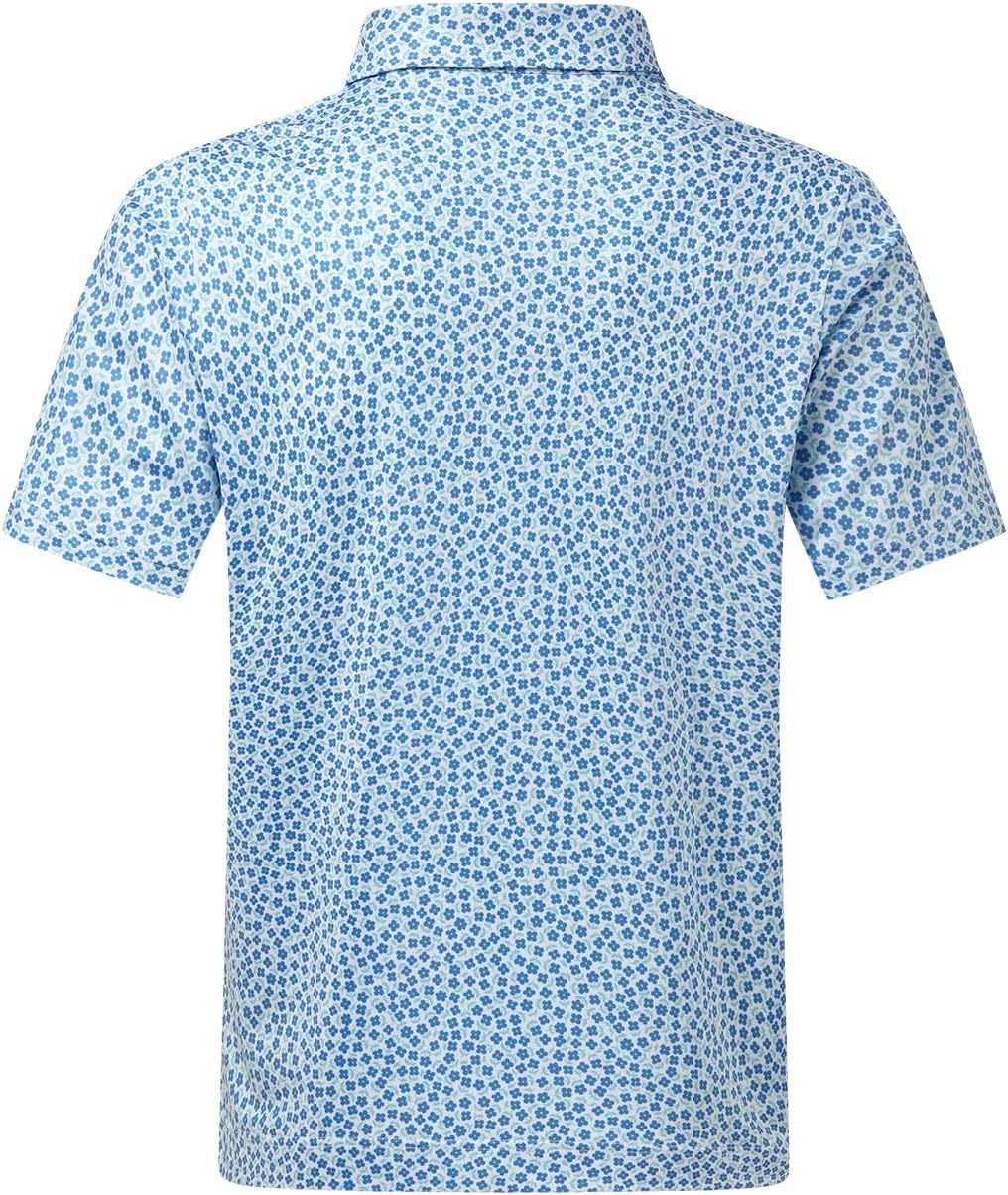 DEOLAX Mens Polo Shirts Fashion Print Mens Golf Shirt Dry Fit Mens Golf Polo Short Sleeve Quick Dry Funny Golf Shirt for Men