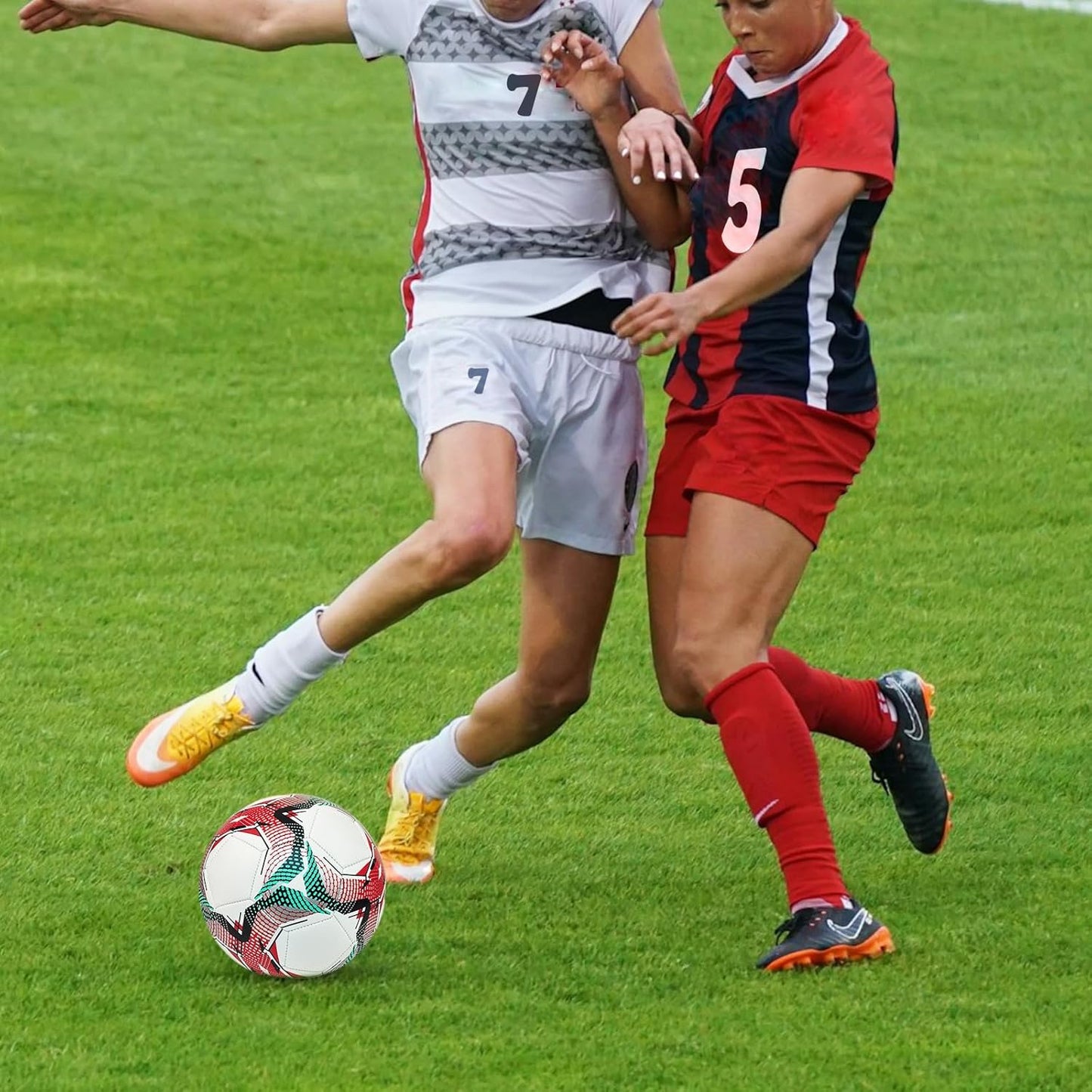 Soccer Balls Size 3 4 5 for Boys Girls Adults Training Soccer Ball for Lawn Indoor Outdoor Sports Red Blue Green Black White