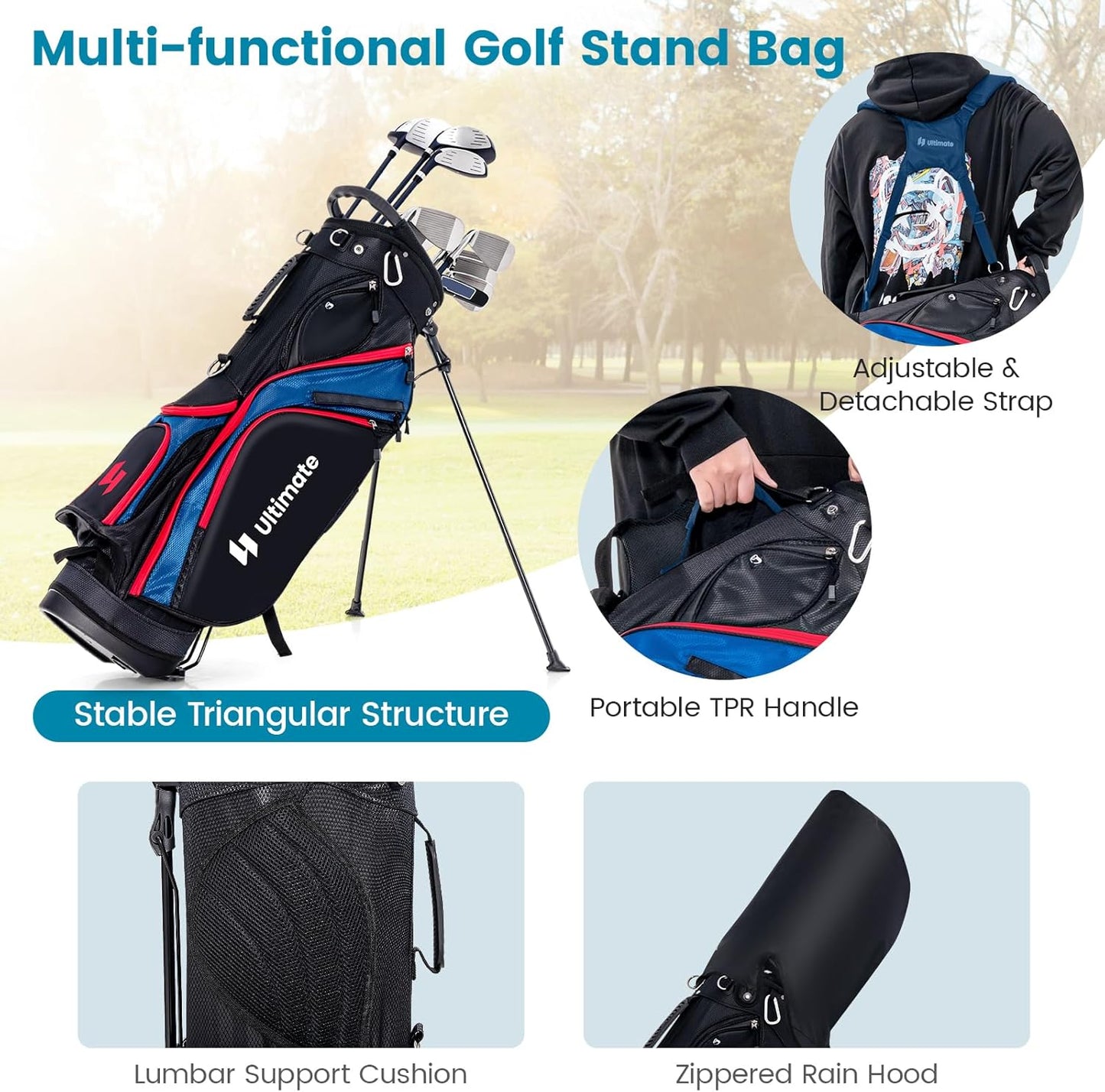 ULTIMATE Men's Complete Golf Club Set – Right-Handed, 9/11-Piece Full Set Including 460cc #1 Driver, #3 Fairway Wood, Hybrid, #6, #7, #8, #9, #P Irons, and a Precision Putter