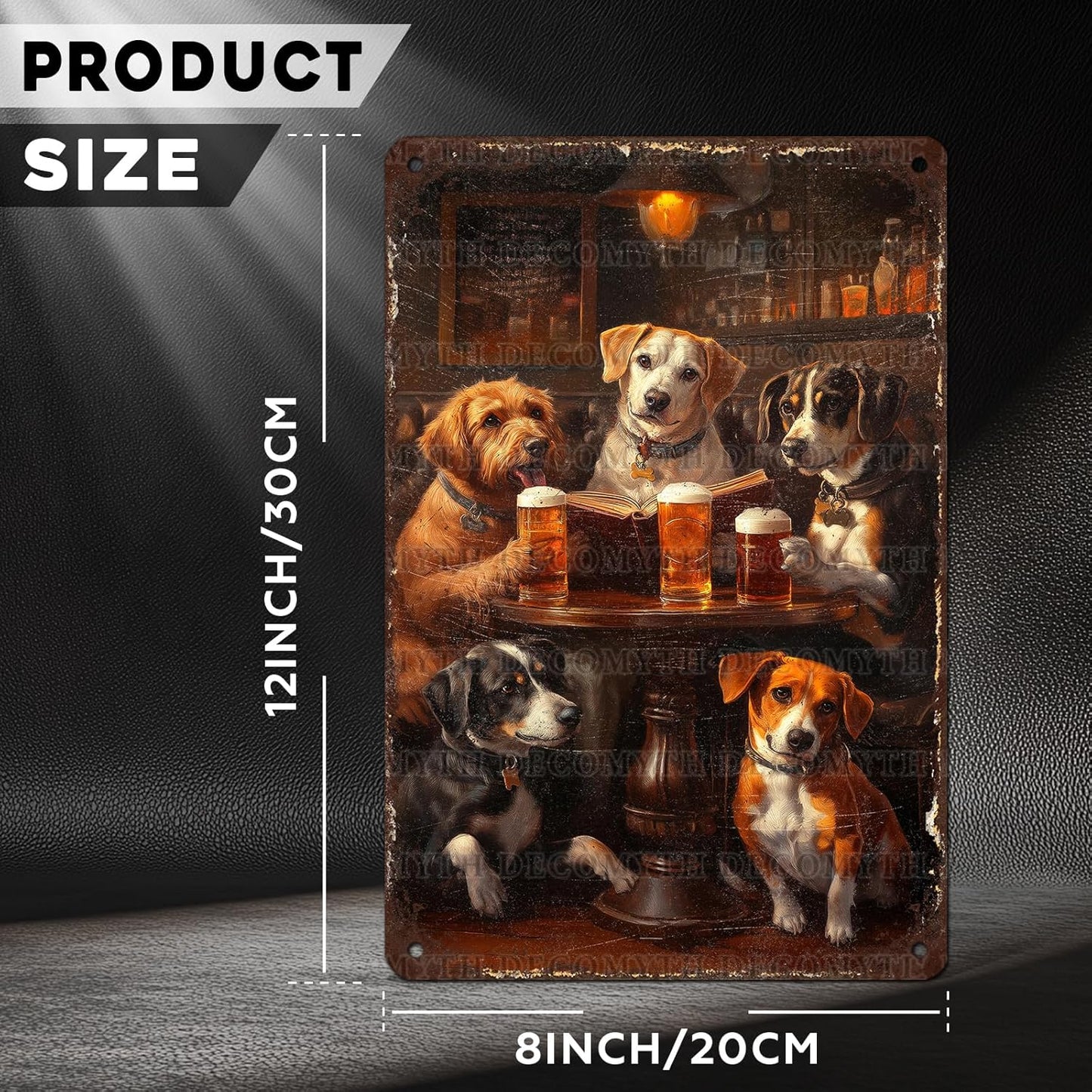 Vintage Dogs Tin Sign Retro Beer Metal Poster Funny Dog Lovers Wall Art Wall Decor for Kitchen Man Cave Shop Bar 12 * 8inch