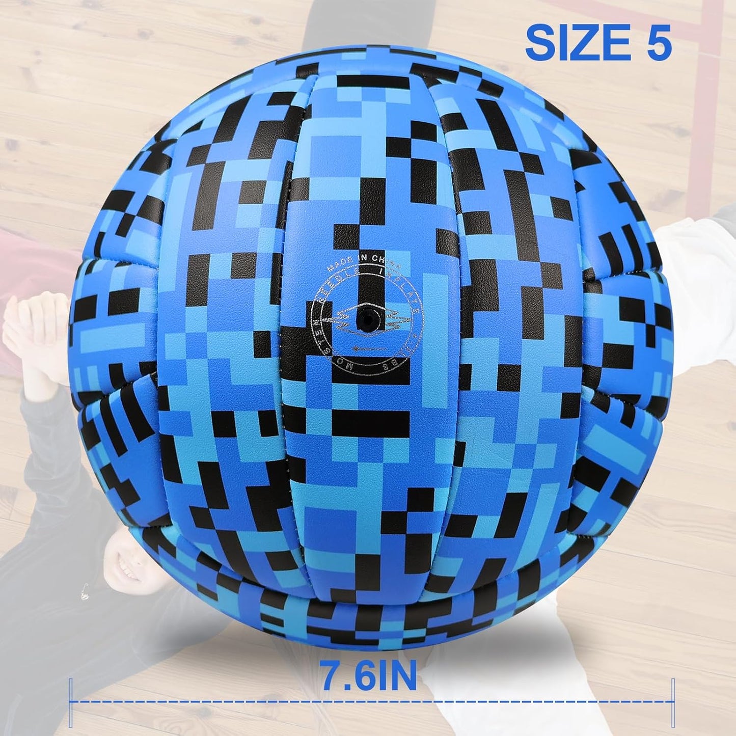 Volleyball Size 5 PU Leather Soft Indoor Outdoor Volleyballs Sports Training Game Play Ball for Beginner, Teenager, Adult, 8.2