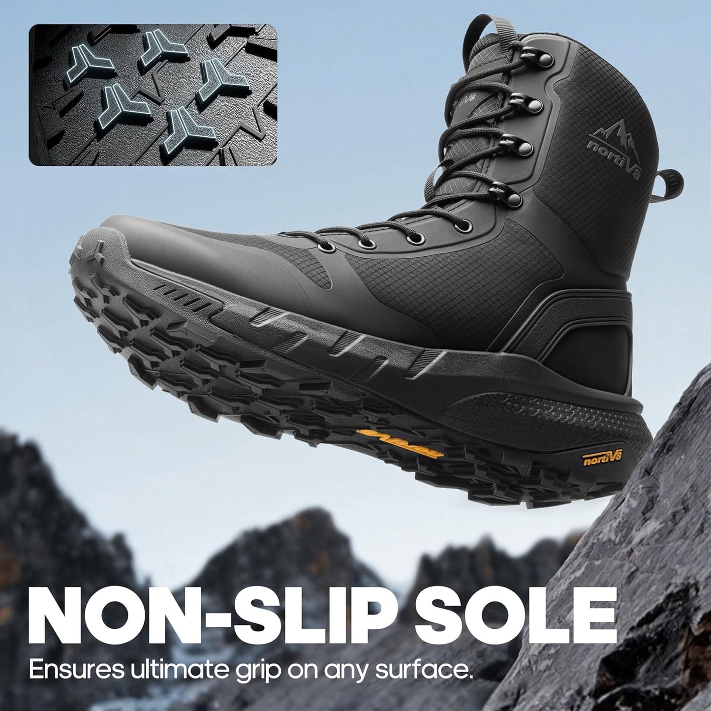 NORTIV 8 Men's Military Tactical Boot Lightweight Comfortable Boots for Work All Day Side Zipper Motorcycle Combat Hiking Boots Metrostrike(8-9 Inches)