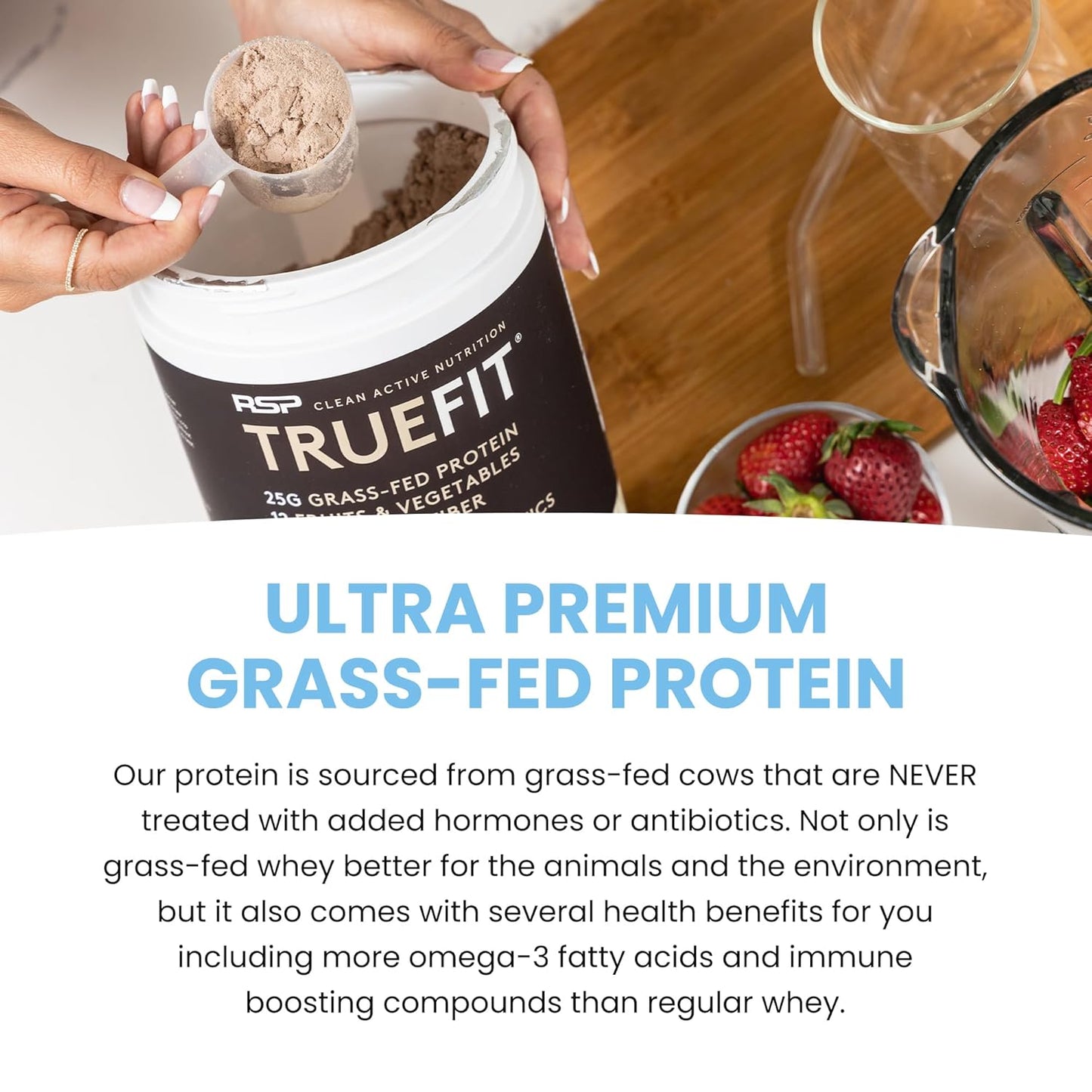 TrueFit Gut Healthy Protein Powder, Grass-Fed Whey Meal Replacement Shake with Prebiotics, Probiotics, & Organic Superfoods, Keto Friendly, Gluten Free