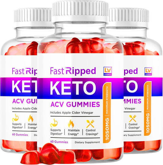 (3 Pack) Fast Ripped Keto ACV Gummies Advanced Weight Loss, Fast Ripped Weight Loss Gummies Keto+ACV, Keto ACV Gummies Ripped, Keto Fast, Ripped Keto, Fast Ripped Keto + ACV Gummies 1050mg, 3 Months