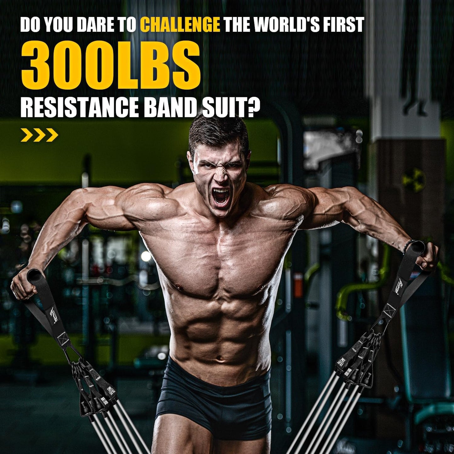 HPYGN Resistance Bands, Heavy Exercise Bands with Handles, Fitness Bands for Working Out, Workout Bands for Men, Weight Bands Set for Muscle Training, Strength, Slim, Yoga, Home Gym Equipment