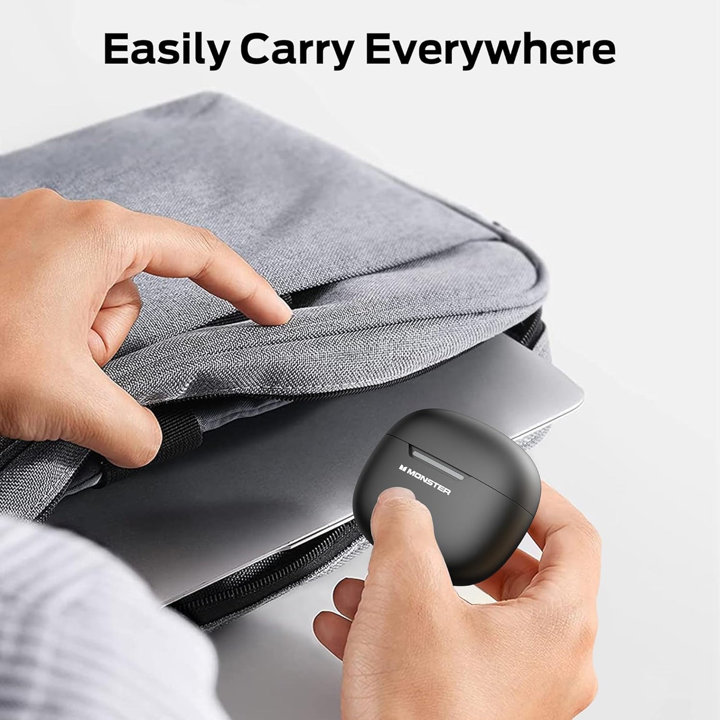 Monster N-Lite 208 Wireless Earbuds, Bluetooth Earbuds Touch Control, Bluetooth Headphones with 30H Playtime, Wireless Headphones Type-C Fast Charging, Clear Call, Comfortable Fit for Running