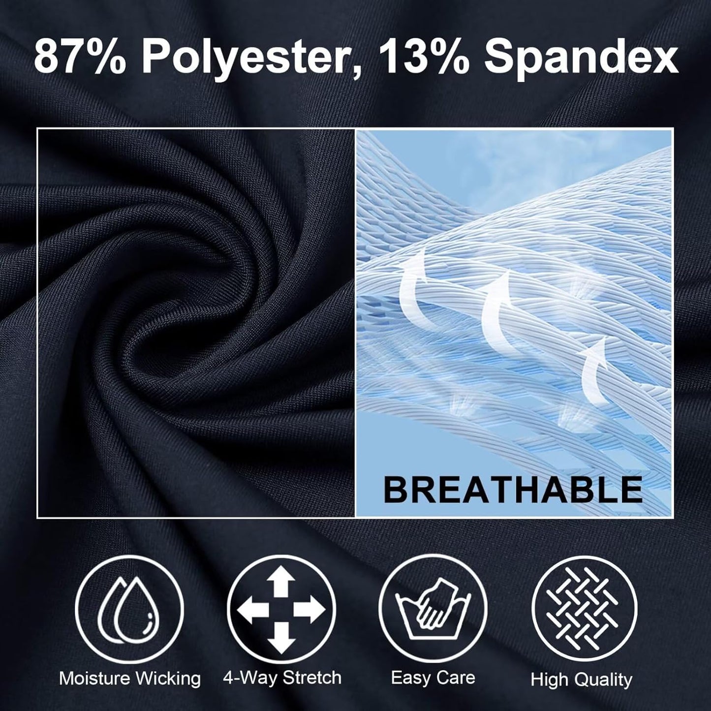 M MAELREG Collarless Golf Shirts for Men Dry Fit Moisture Wicking Performance Solid Casual Mens Henley Shirts Short Sleeve