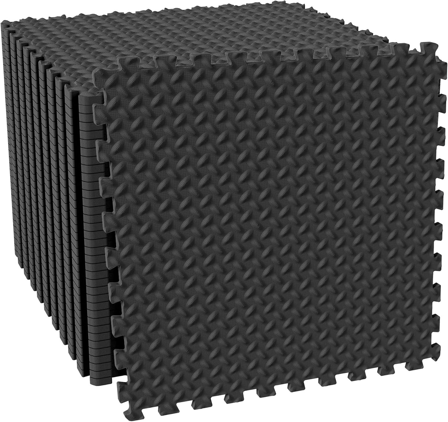 Puzzle Exercise Gym Flooring Mat, 1/2" Thick High-Density EVA Interlocking Tiles Workout Mat for Home Gym, Fitness Equipment, MMA, Gymnastics, 36-Piece Shock-Absorbing Exercise Mat (144 Sq Ft)