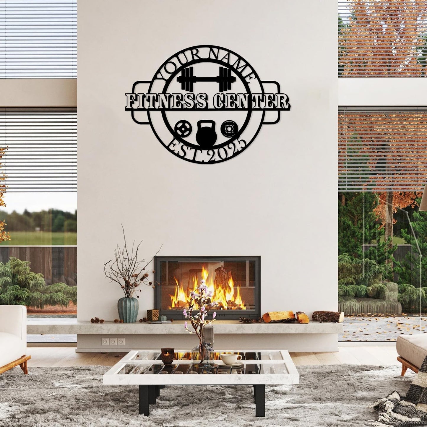 Customized Metal Gym Name Sign, Personalized Sports Room Wall Art,Metal Gym Sign,Unique Fitness Wall Sign, Gym Lovers Unique Gift, Gym Wall Art,Training Center Sign (Style-12)