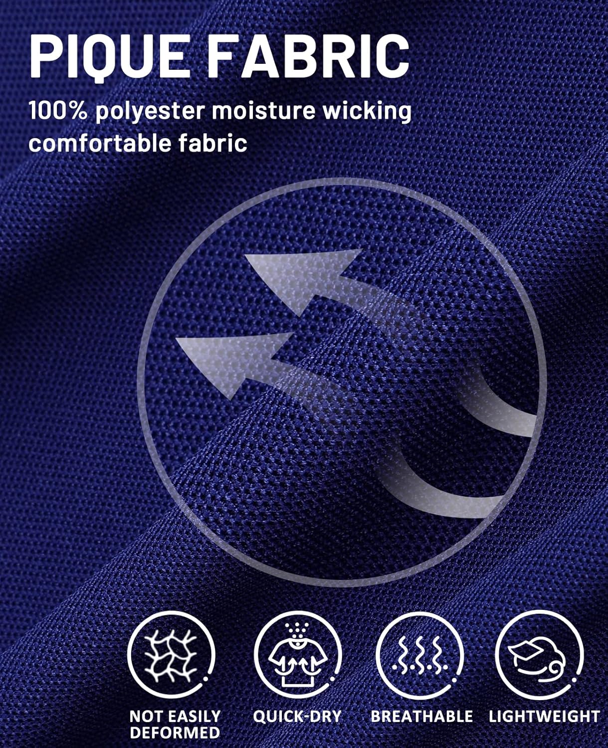 MIER Polo Shirts for Men Short Sleeve Quick Dry Polyester Collared Shirts Casual Golf Shirts, Moisture-Wicking