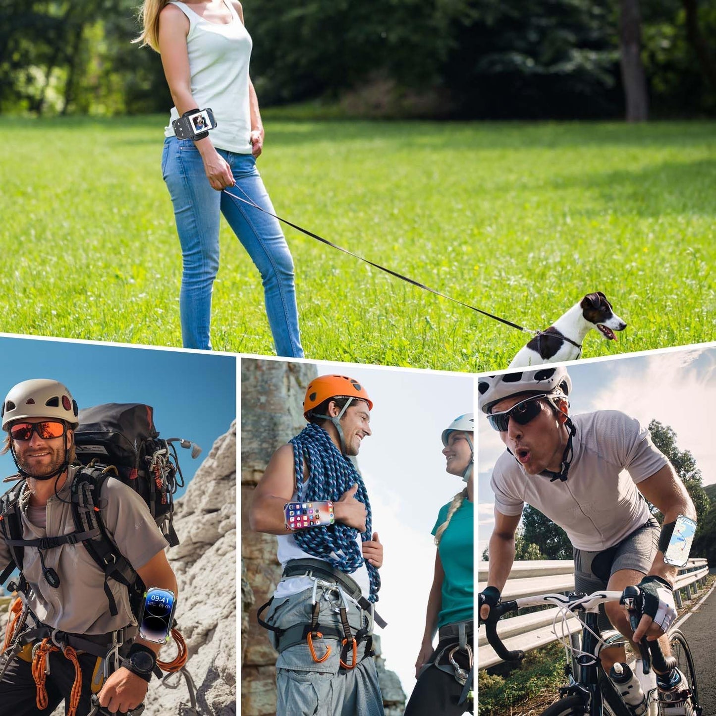 Wristband Phone Holder for Running, 360°Rotation & Detachable Sports Armband with Key Holder for iPhone 16/15/14/13/12/Pro/Pro Max/XS/XR/X/8/7/6/Plus, Fits 4.5-7 Inch Smartphones (Grey)