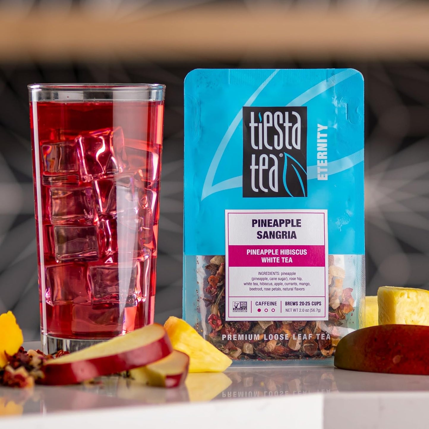 Tiesta Tea Pineapple Sangria Loose Leaf Tea – Pineapple Hibiscus White Tea Blend | Premium Low-Caffeine Fruit Infusion | Hot or Iced | 2oz Resealable Pouch | Makes Up to 25 Cups