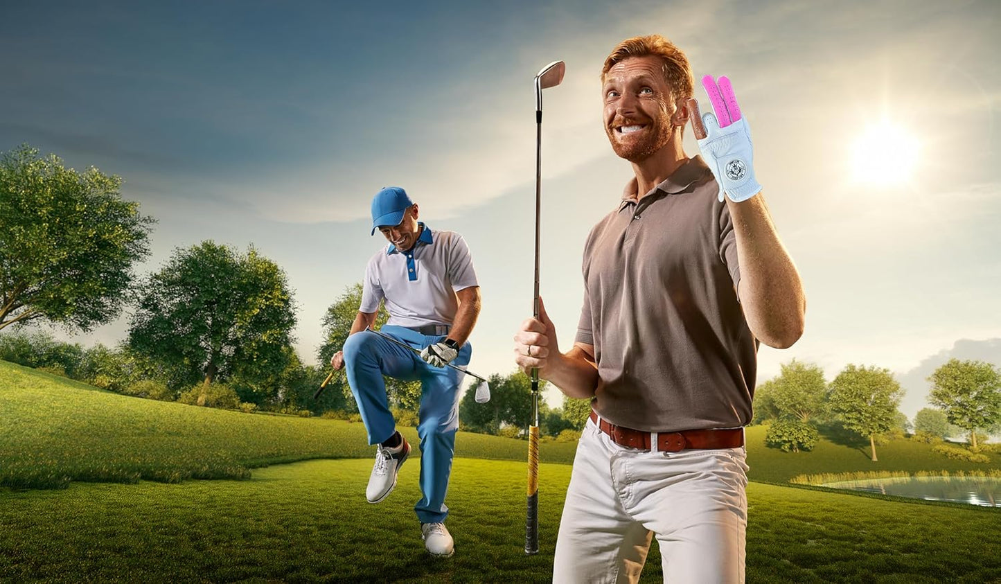 Shocker Camo Golf Glove Men's - Premium Cabretta100% Leather, Durable Grip, White and Camo, Adult Men's Golf Gloves, Funny Gag Gift, Left & Right Handed, Small to XXL Sizes