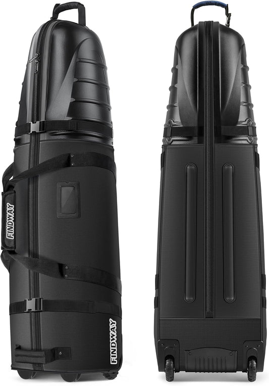 findway Golf Travel Bags, Golf Bag Travel Case for Airlines with Wheels, 1680D Heavy Duty Oxford and ABS Hard Case Top, Lightweight and Foldable