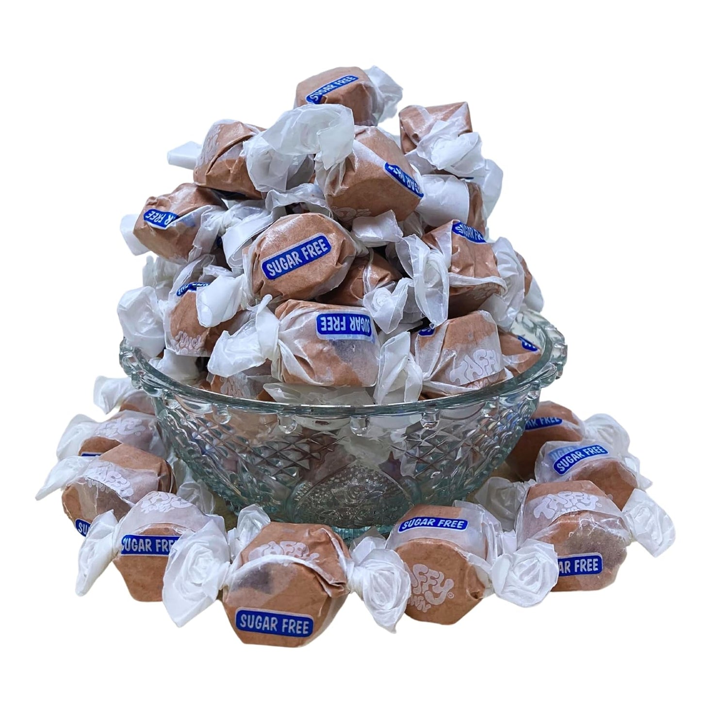 Sugar Free Chocolate Salt Water Taffy - 1lb (16oz) Bulk Bag Individually Wrapped Soft & Chewy Nut Free, Gluten Free, Diabetic & Keto Friendly Gourmet Candy For Taffy Lovers