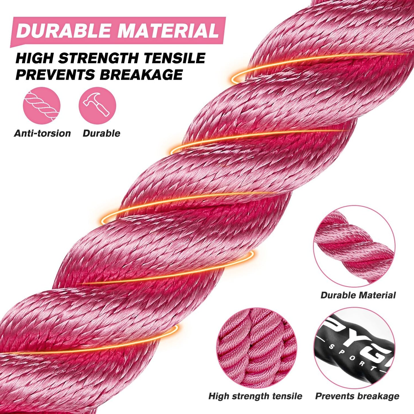 HPYGN Jump Rope, Weighted Jump Rope for Men women, 2.8lb 3.8lb 5lb Heavy Skipping Rope for Exercise, Adult Jumpropes for Home Workout, Improve Strength and Building Muscle,Total Body Workout Equipment