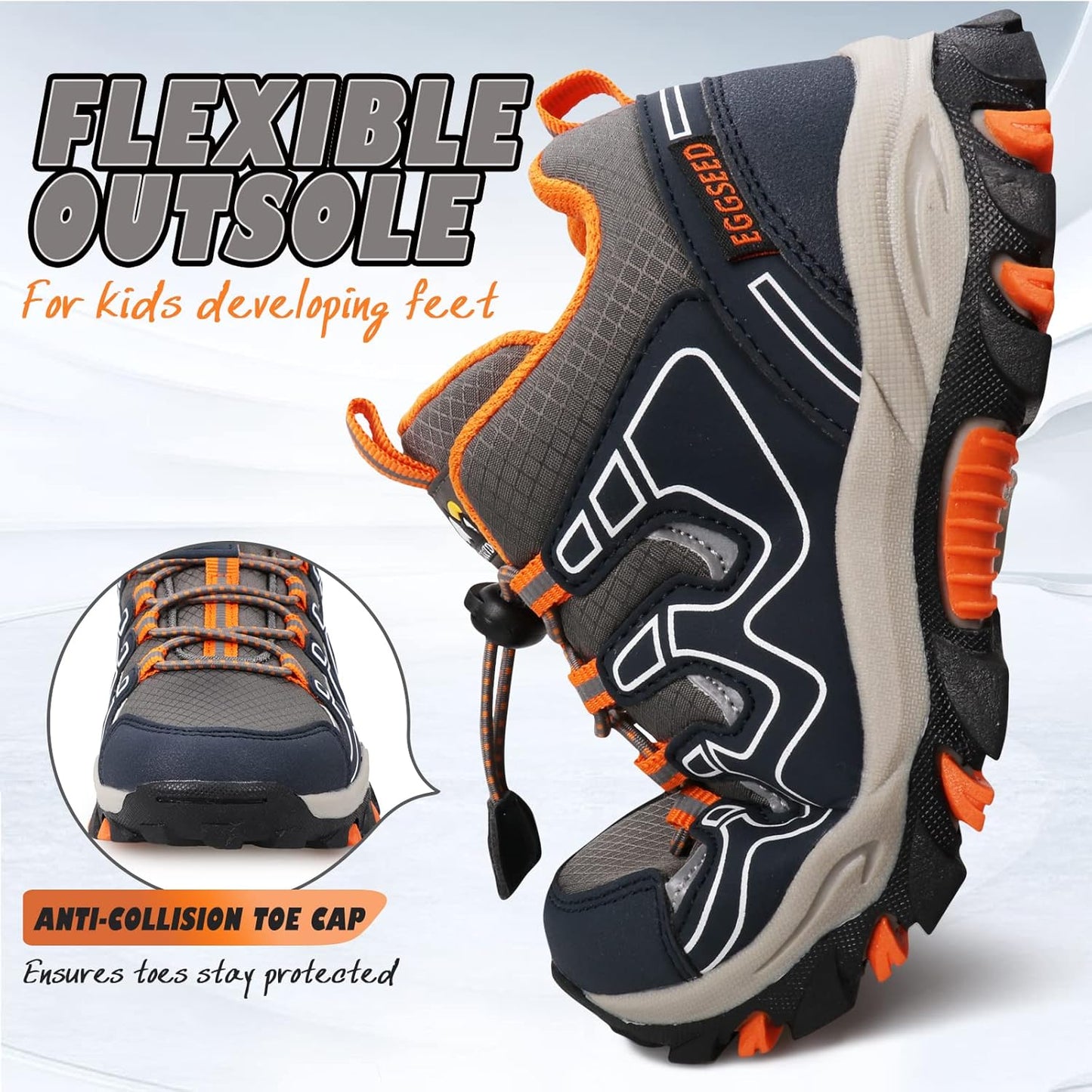 UOVO Boys Girls Kids Sneakers Hiking Running Outdoor Walking Tennis Shoes Waterproof Non Slip Fashion Sneakers(Little/Big Kids