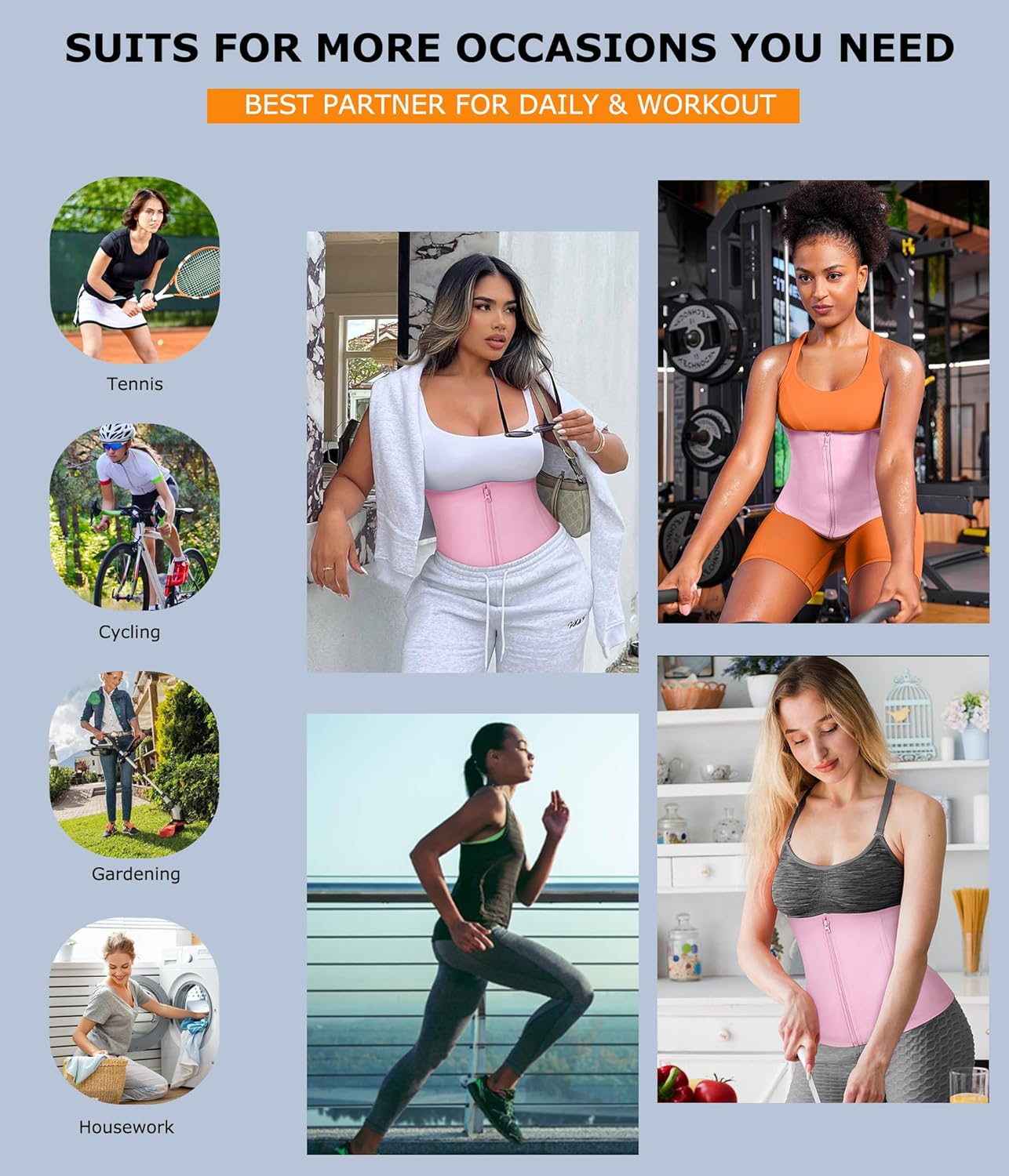 TrainingGirl Waist Trainer for Women Lower Belly Waist Trimmer Corset Tummy Wrap Workout Sweat Belt Band Sports Sauna Suit