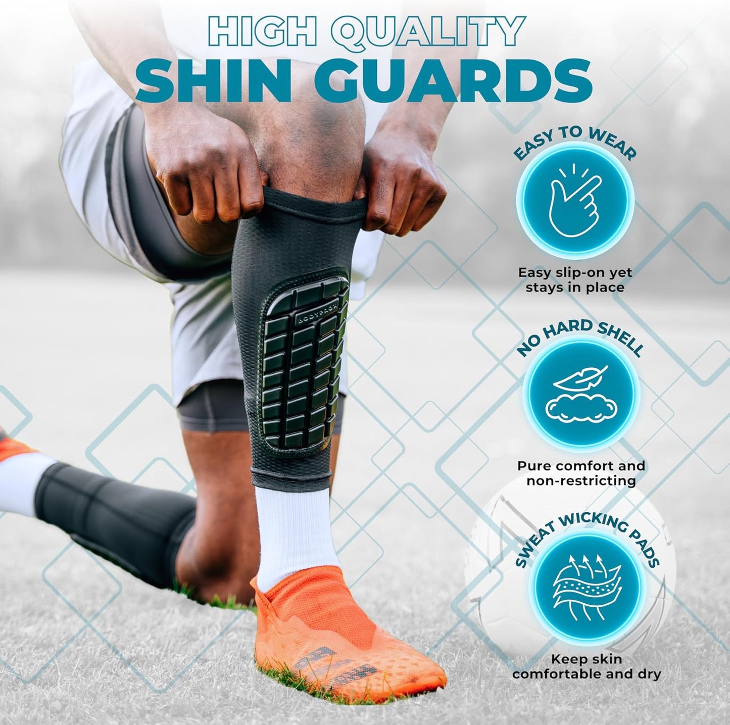 Soccer Shin Guards Sleeves for Men, Women and Youth