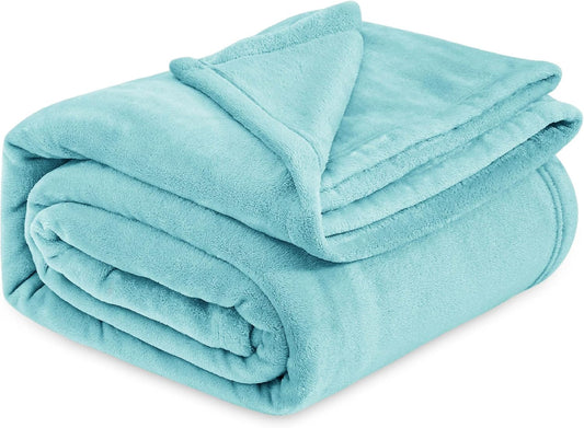Bedsure Fleece Bed Blankets Queen Size River Blue - Soft Lightweight Plush Fuzzy Cozy Luxury Blanket Microfiber, 90x90 inches