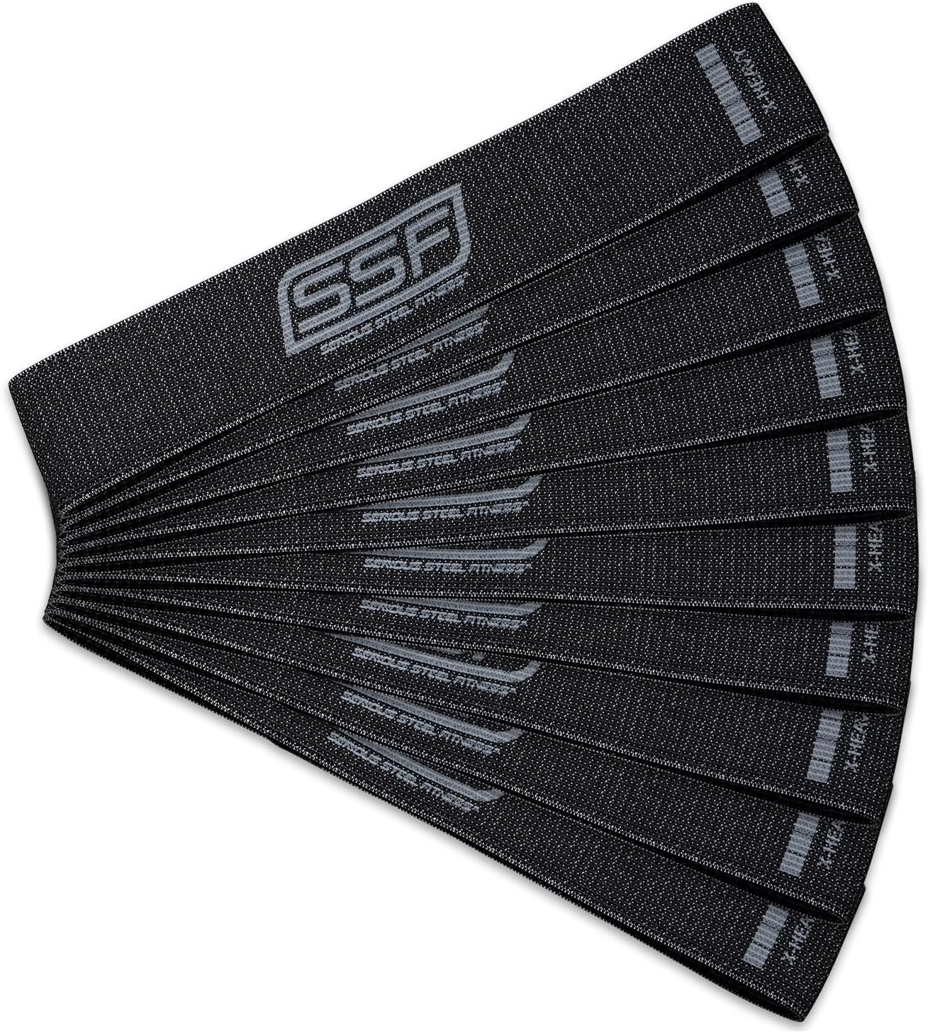 Serious Steel Fitness Fabric Mini Loop Non-Slip Resistance Band Set | Warm-Up, Physical Therapy, Glute Training, Speed and Agility Exercise Bands