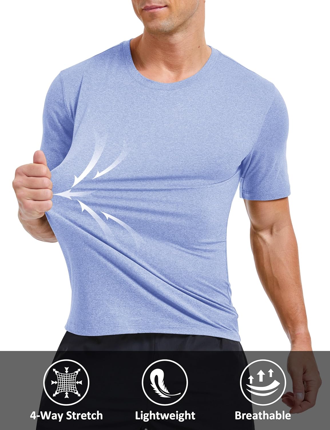 MAGCOMSEN Men's Dry Fit Workout Shirts Short Sleeve Tee Shirts Moisture Wicking Athletic Running Performence Tshirts