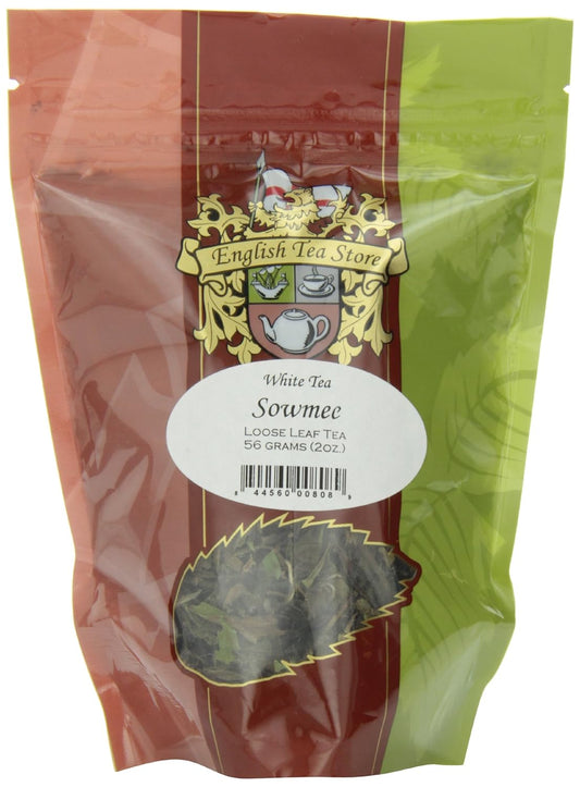 Sowmee White Tea Loose Leaf | Mildly Oxidized Chinese White Tea with Full-Body Flavor | 2oz Pouch | Late Harvest Spring Leaves with Oolong-Like Notes | English Tea Store