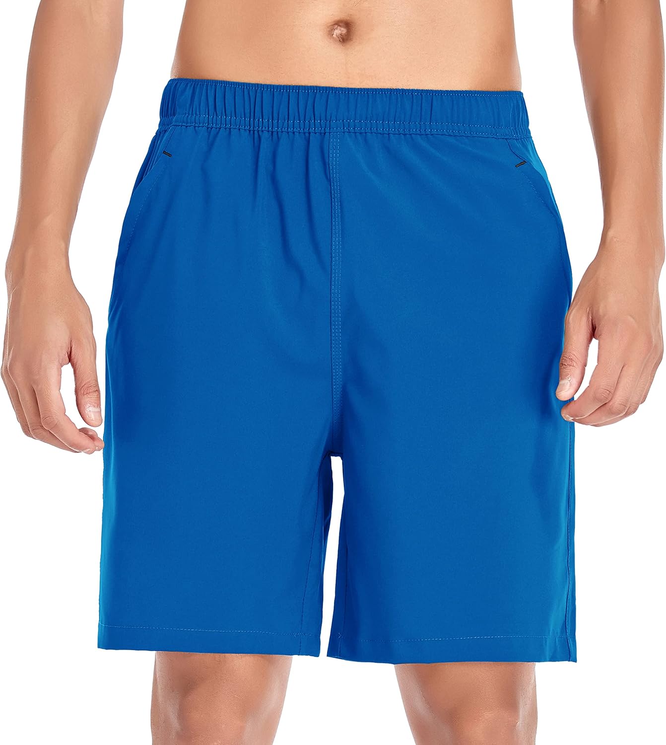 Men's Gym Shorts Sports Quick Dry Workout Running or Casual Training Short with Zipper Pockets
