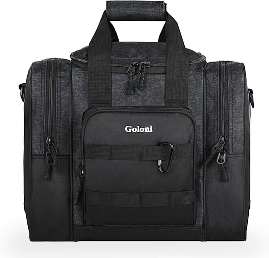 Goloni Bowling Ball Bag for Singer Ball with Padded Ball Holder, 2 Pockets fit Bowling Shoes Up to Mens Size 14 and Accessories