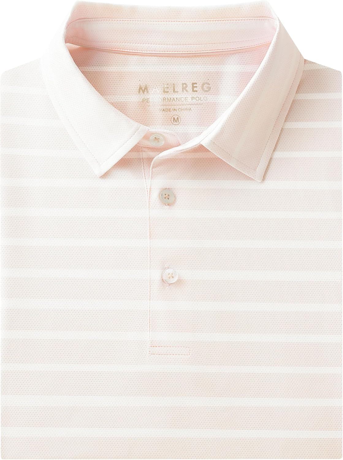 M MAELREG Golf Shirts for Men Short Sleeve Dry Fit Casual Striped Performance Moisture Wicking Collared Mens Polo Shirts